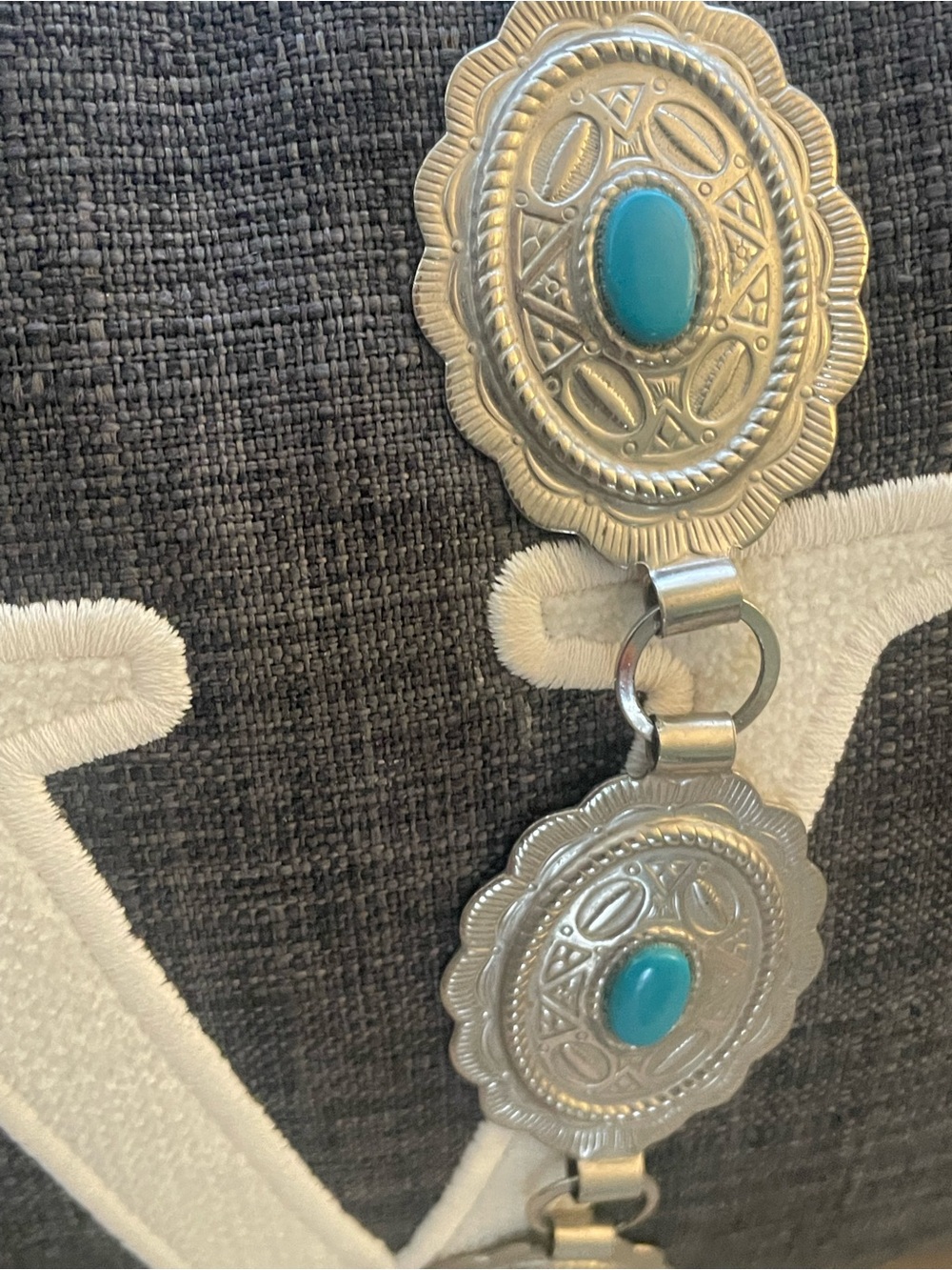 Faux Turquoise Stone Concho Belt - Women Accessories - Picture 2 of 4